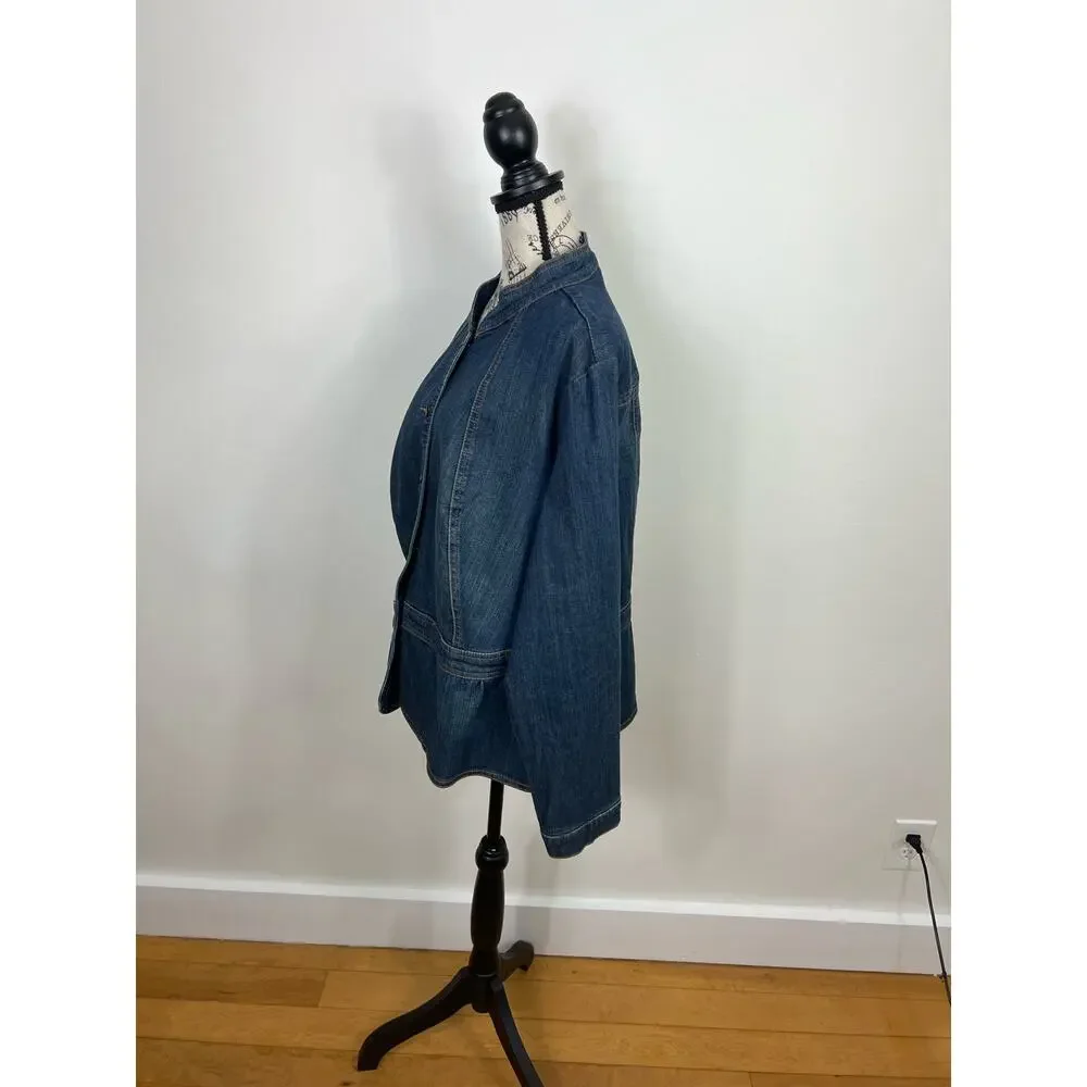 ana plus size button up jean jacket - Picture 9 of 9